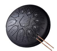 Handpan Instrument Tambour à langue en acier 6 pouces, 11 Notes D5, ton éthéré, Instrument de tambour main, Instruments musique(Black)