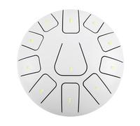 Handpan Instrument Tambour à langue en acier de 8 pouces, 11 Notes, tambour main avec maillet, pics doigts, Percussion for la méditation et le Yoga(WHITE)