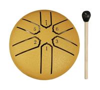 Handpan Instrument Tambour de pluie 3 pouces 6 Notes tambour langue en acier Mini Handpan musique éthéré Yoga méditation Instruments Percussion(Gold)