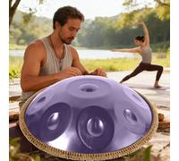Handpan Professionnel 22 Pouces en Acier - D Minor 9/10/12 Notes - Tambour À Main avec Sac Maillets Support - Drum Tongue en Acier 432Hz / 440Hz - Instrument Percussion(Purple,432HZ/12Note)