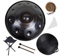 Handpan Ré Mineur 9/10/12 Notes 56 cm Percussion Tambour en Acier avec Sac et Support et Mailloches, 432/440 Hz Tambour en Acier pour Performance de Rue et Yoga et Méditation(Blue,440HZ/10Note)