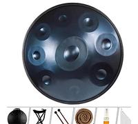 Handpan Steel Drum 22 Inch in D Minor 432hz with Holder and Case, Perfect for Beginners and Musicians, Includes Accessories for Complete Experience