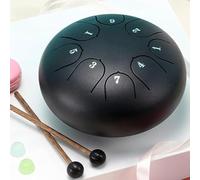 Handpan Steel Tongue Drum (15/20/30cm 6/8/13 Notes), Tambour À Langue, Instrument de Percussion Manuel Pour Méditation, Yoga et Musique de Plein Air(Noir,3 pouces 6 Remarque)