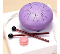 Handpan Steel Tongue Drum (15/20/30cm 6/8/13 Notes), Tambour À Langue, Instrument de Percussion Manuel Pour Méditation, Yoga et Musique de Plein Air(Lavender,4 pouces 8 Remarque)