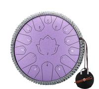 Handpan Tambour à langue en acier 14 pouces 15 Notes C tambour éthéré 13 notes Instrument de musique Percussion Handpan(Purple 13 inch)