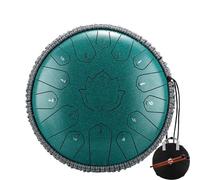 Handpan Tambour à langue en acier 14 pouces 15 Notes C tambour éthéré 13 notes Instrument de musique Percussion Handpan(Green-1 13 inch)