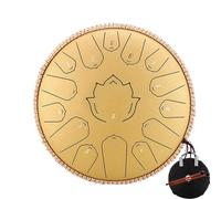 Handpan Tambour à langue en acier 14 pouces 15 Notes C tambour éthéré 13 notes Instrument de musique Percussion Handpan(Gold 13 inch)