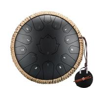 Handpan Tambour à langue en acier 14 pouces 15 Notes C tambour éthéré 13 notes Instrument de musique Percussion Handpan(Black 13 inch)