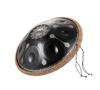handpan, Tambour à langue en acier de 18 pouces, 9 tons, fait à la main, for méditation,for Professional Performance(Black)