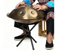Handpan Tambour À Main En Acier 440 Hz 56cm 9/10/12 Notes Handpan Drum Instrument De Percussion Avec Sac À Main Souple, 2 Maillets, Support(Violet,12)