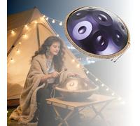 Handpan Tambour à main harmonique D Kurd 9/10/12 Notes 440Hz/432Hz Handpan Drum en Acier 56 cm, Tambour avec Sac et Maillets pour la Relaxation et la Pratique du Yoga(Violette,432Hz/9Note)