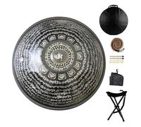 handpan, Tambour en acier inoxydable, 22 pouces, ré mineur, 440Hz/432Hz, 10/12 notes, réglage kurde mineur,for Professional Performance(440Hz Blue 14 notes)