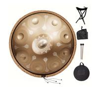 handpan, Tambour handpan 432 Hz, 9 notes 56 cm Healing D Minor,for Professional Performance(Golden)