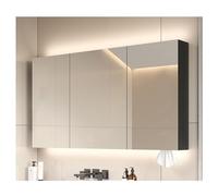 HanDpi Armoire de Salle de Bain à LED avec variateur et système antibuée, Armoire de Rangement Murale à 2 Portes, Montage encastré/en saillie, Interrupteur Tactile, Design Moderne (Couleur B, l 120