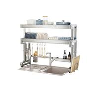 HanDpi Égouttoir à Vaisselle en Acier Inoxydable, 2 Niveaux, Design Gain de Place, à Poser sur l'évier, égouttoir Multifonctionnel pour Une Organisation Efficace du Plan de Travail.