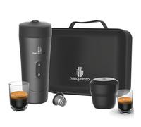 Handpresso Auto Set | cafetiere de voyage à batterie USB-C | capsule expresso & capsule réutilisable café moulu | malette compacte - cafetiere portable - 2 tasses - poubelle - cable USB - serviette