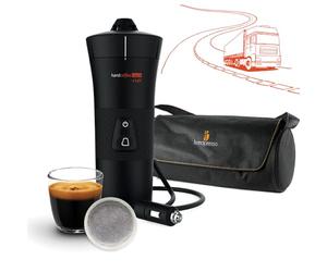 Handpresso - cafetiere 24v camion Handcoffee Truck Set 21012 | coffret cafetière camion pour dosette Senseo, avec sac/tasse | mini cafetière - cafetiere de voyage | café court ou long - 110 ml max