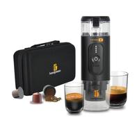 Handpresso - cafetiere portable E-PRESSO+ et sa valise - machine a cafe portable batterie USB | réservoir 90 ml | batterie 3 cellules x 2,9 Ah | Cafetiere de voyage capsules expresso ou café moulu