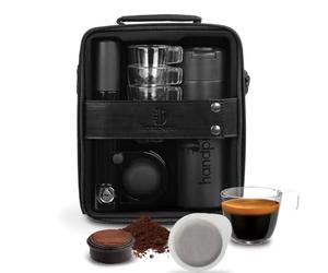 Handpresso Pump Set Noir 48241 Coffret machine expresso portable et manuelle à dosette ESE ou café moulu