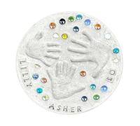 Handprint Stepping Stone Kit, Personalized Garden Stone, 25cm/9.84inch DIY Family Keepsake with Weather-Resistant Cement, Maker for Kids and Adults, Creative Present for Mother's Day Holiday Birthday