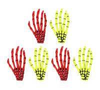 Hands Bos Coiffes Coiffes Squelette Fluorescent Punk Rock Horreur Skull Hair Hair Hairing Yellow Red Claws