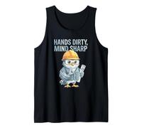 Hands Dirty, Mind Sharp Engineer Humour Dirty Funny Owl Débardeur