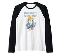Hands Dirty, Mind Sharp Engineer Humour Dirty Funny Owl Manche Raglan