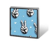 Hands Doing The Peace Symbol Broches et épingles unisexes carrées légères pour vêtements, châle, chapeau