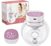 Hands Free Breast Pump,Portable Baby Mouth Breast Pump With 5 Modes And 15 Levels,Portable Electric Breast Pump-19/21mm Flange (Pink And White,1pcs)