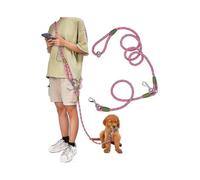 Hands Free Dog Leash Waist Crossbody Rope with Slip Lead Durable for 2 Dogs