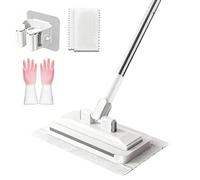 Hands-Free Multi-Purpose Flat Mop, Lazy Cleaning & Face Towel, 360° Rotating Mop Head, One Click Snap Grip Buckle Design, Zero Touch Mini Serpillière for Floor, Wall, Bathroom (135cm)