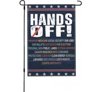 Hands Off Drapeau de la sécurité sociale et de l'assurance-maladie en lin durable résistant à la décoloration