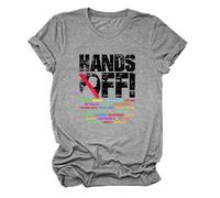 Hands Off Protest T-shirt ample à manches courtes pour activisme politique et justice sociale Motifs imprimés, Dark Gray Black Colo, M