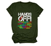 Hands Off Protest Tees Supporting Social Insurance and Medicare T-shirt classique col rond à manches courtes pour adultes Chemise en polyester, t, 3XL
