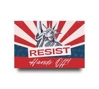Hands Off Resist - Poster sur toile - Impression artistique - Démocratie patriotique - Justice - Liberté - Solidarité - Résistance - Décoration murale pour mars, rassemblement militant politique (1)