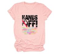 Hands Off T-shirt à manches courtes avec lettrage graphique Coupe ample Activisme politique et justice sociale, b, S