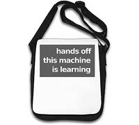 Hands Off This Machine is Learning Sac à bandoulière avec intelligence artificielle Blanc