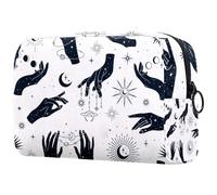 Hands, Planètes, Constellations, Soleil et Lunes, Trousse à cosmétiques pour femme, trousse de toilette de voyage, grande pochette de maquillage pratique avec fermeture éclair, multicolore,