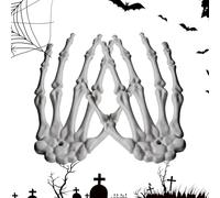 Hands Squelette d'Halloween | Décoration saisonnière de fausses bras réalistes | Ornement des mains squelettes de décoration d'horreur pour le bureau de fenêtre du porche Mantel Haunted House