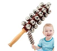 Handschlittenglocken, Handheld -Jingle -Glocken - Handheld -Schlittenglocken mit Holzgriff,Percussion-Rasseln12,6x2,76x1,97 ZollKindern und Lehren von Hilfsmitteln für die Auge-Hand-Koordinati