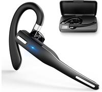 Handsfree Bluetooth Earpiece,Wireless Bluetooth Headset v5.4 with Charging Case 500mah,Handsfree Headset with Dual Mic CVC 8.0 for Computer,Mobile Phones (B)