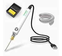 HANDSKIT Fer à souder 8W 5V, Fer à souder portable à température réglable, Kit de soudure électronique avec étain, Support mini, Idéal pour les réparations DIY et les débutants