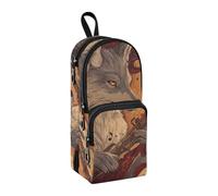 Handsome Wolf Play Music Trousse à crayons en nylon 3 compartiments Multi-usage et esthétique Grande trousse à crayons pour enfants Bureau 1600 ml