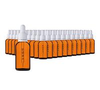 HandsUnity 30ml-110 pièces de Flacon de Pipette Petit Flacon en Verre - Verre d'apothicaire en Verre Ambré avec Capuchon de Pipette Blanche Comprenant 5 Pièces d'accessoires Bouteilles en Verre Brun