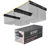 HANDT Étagère de rangement pour garage, plafond, système d'organisation des poubelles, support en métal robuste pour conteneur, prend en charge la plupart des bacs (noir, 4 ensembles)