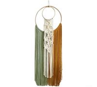 Handwoven Cotton Tapestry Boho Wall Hanging Fringe(White)