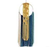 Handwoven Cotton Tapestry Boho Wall Hanging Fringe(Yellow)