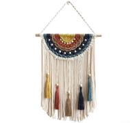 Handwoven Cotton Wall Hanging 40cm pour Nordic Decor Handwoven(A Deep Blue)