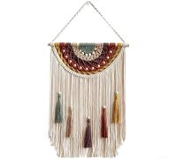 Handwoven Cotton Wall Hanging 40cm pour Nordic Decor Handwoven(B Brick Red)