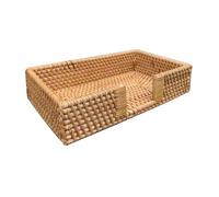 Handwoven Rattan Tissue Box Holder Napkin Storage Basket (4 Sizes: 12x12cm to 24x14cm) Retro Household Sundries Organizer Boîte de mouchoirs(24 * 14 * 6cm)